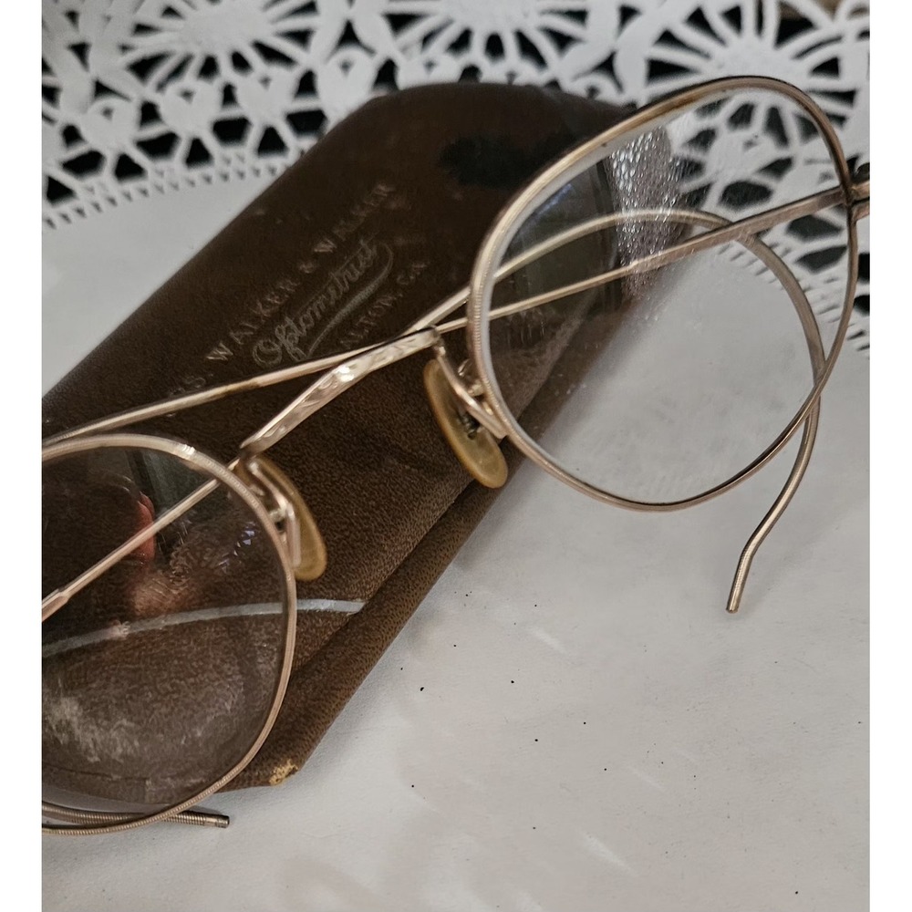 Antique 12K Gold Filled Spectacles Eye Glasses W Case
